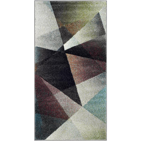 SAFAVIEH Porcello Gray/Multi 3 ft. x 5 ft. Abstract Area Rug