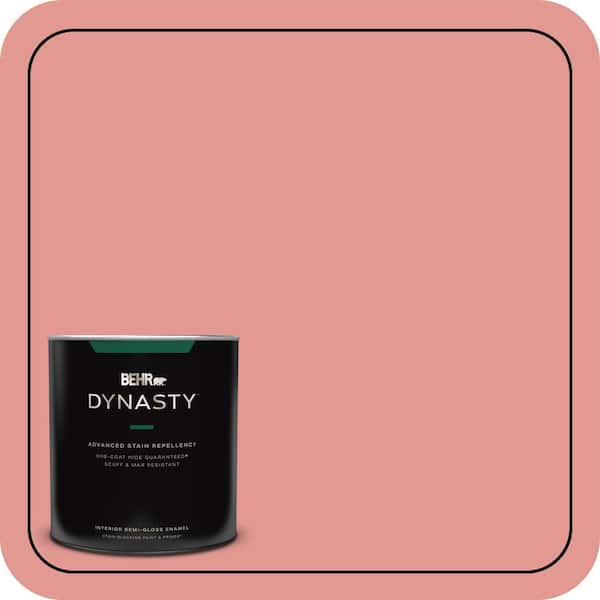 BEHR DYNASTY 1 qt. #160D-4 Strawberry Rose Semi-Gloss Enamel Interior Stain-Blocking Paint and Primer