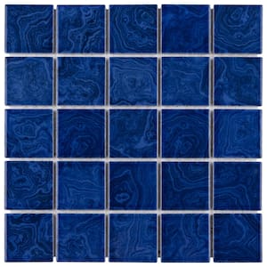 Resort Marine Blue 12 in. x 12 in. Porcelain Mosaic Tile (1.02 sq. ft./Each)