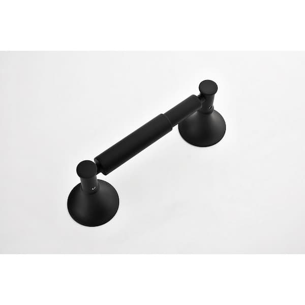 6-Piece Brass Flared Bath Hardware Set with Mounting Hardware in Matte Black