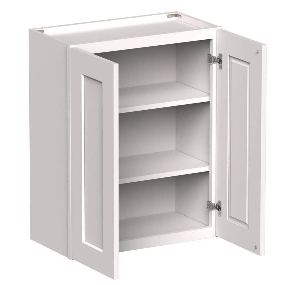 24 in. W x 12 in. D x 30 in. H HDF Ready to Assemble Standard Wall Cabinet Kitchen Cabinet in White w/ 2 Doors&2 Shelves price history on PriceWatchPro