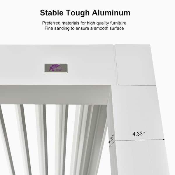 PURPLE LEAF 12 ft. x 16 ft. White Aluminum Frame Outdoor Louvered