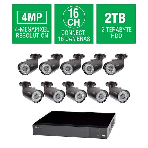 Q-SEE 10-Channel 1280 TVL 2TB and Up Heritage HD Surveillance Systems Security System with 10 4MP Bullet Cameras
