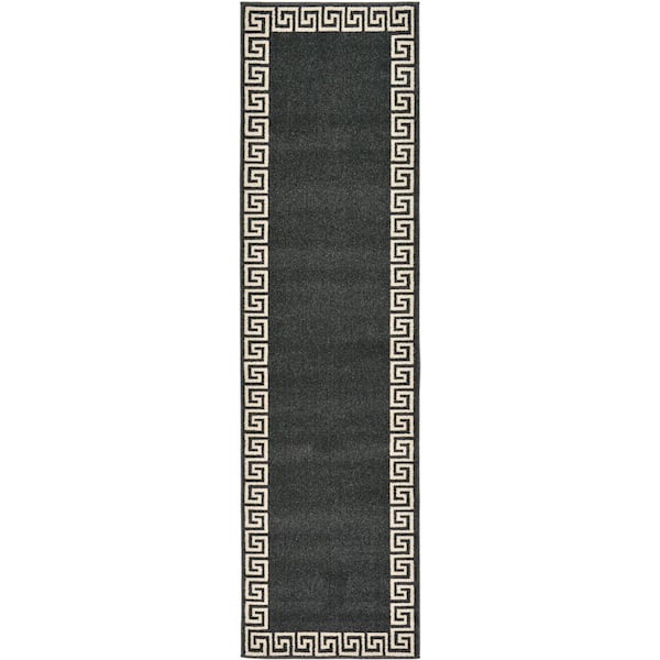 Unique Loom Athens Modern Charcoal 2' 7 x 10' 0 Runner Rug
