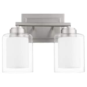 2-Light Stain Nickel with Satin Opal Vanity