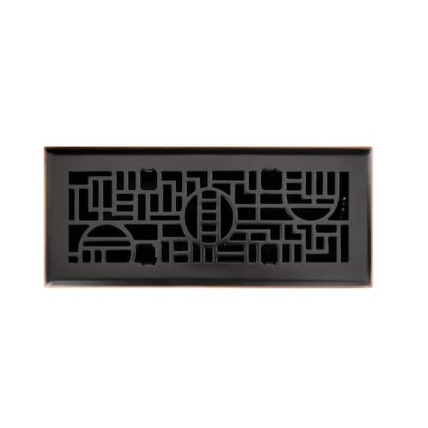 Hampton Bay 4 in. x 12 in. Cosmopolitan Floor Register in Oil Rubbed Bronze