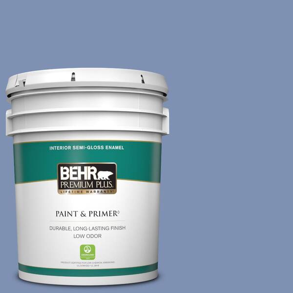BEHR PREMIUM PLUS 5 gal. #600D-5 Babbling Brook Semi-Gloss Enamel Low Odor Interior Paint & Primer