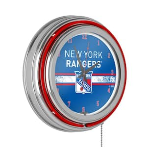 New York Rangers Red Logo Lighted Analog Neon Clock