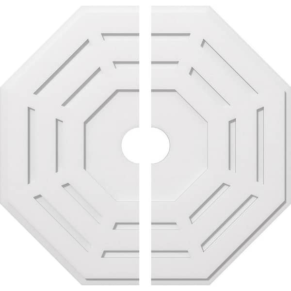 Ekena Millwork 1 in. P X 15 in. C X 38 in. OD X 5 in. ID Westin Architectural Grade PVC Contemporary Ceiling Medallion, Two Piece