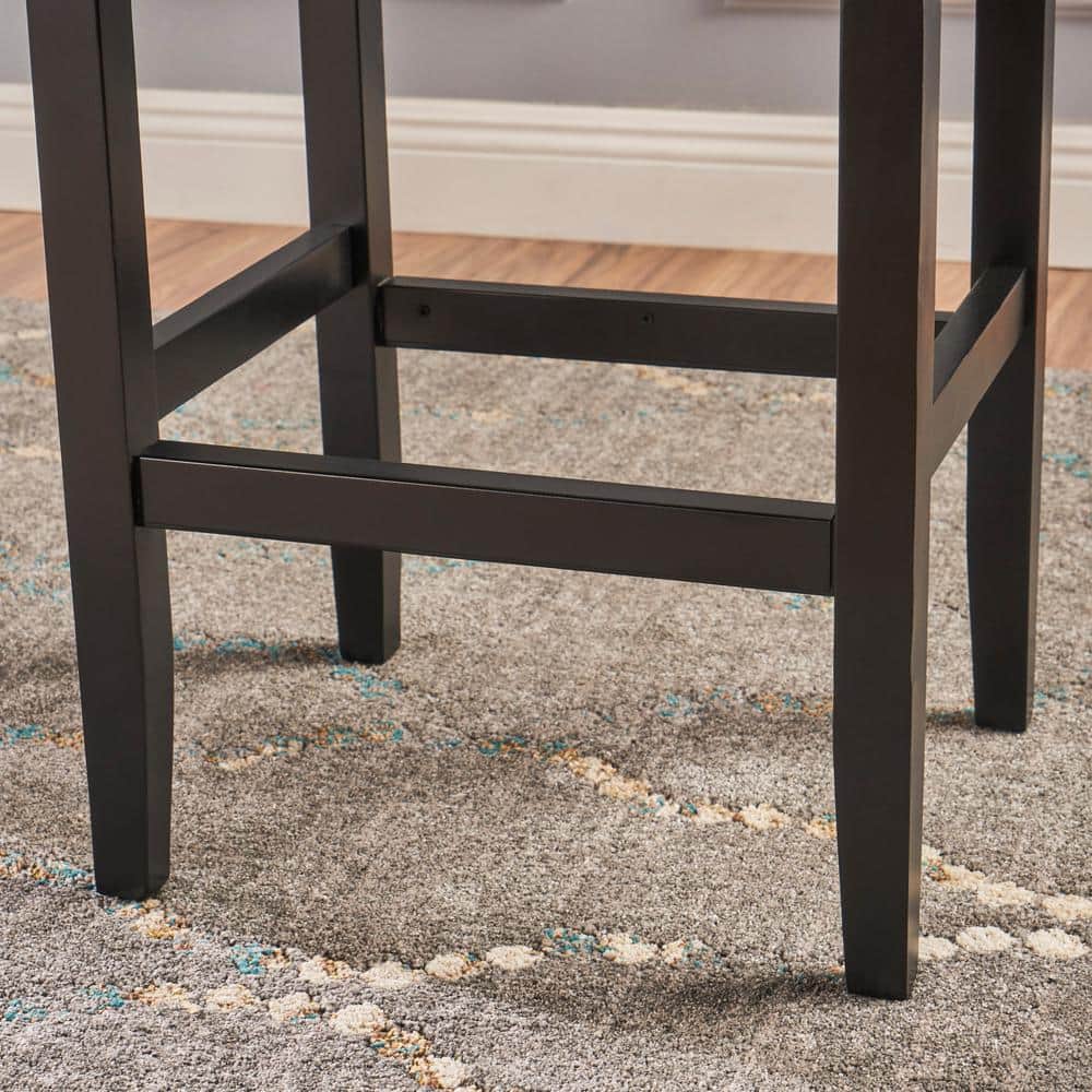 Portman 26" Brown Faux Leather Saddle Counter Stools, Set of 2