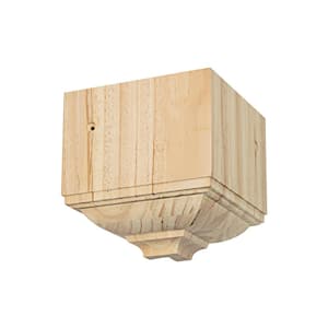 Outside Crown Trim Block - 6.75 in. H x 6.5 in. Dia. - Sanded Unfinished Pine - DIY Designer Home Decorative Accents