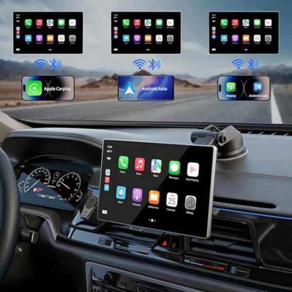 Vrbgify 9 in. Wireless Apple Carplay Android Auto Portable Car