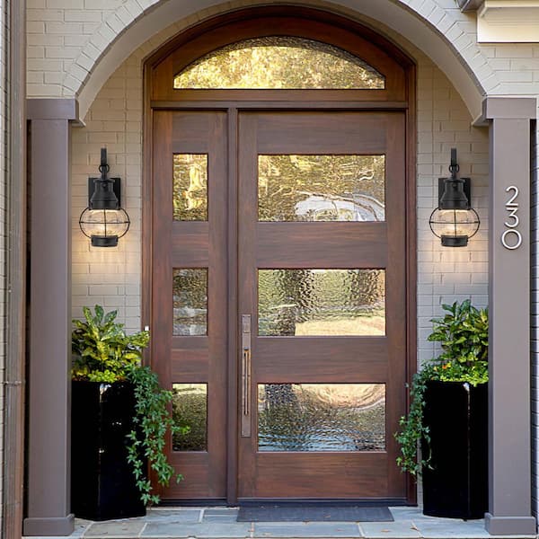 Charlotte 1-Light Black Integrated LED Dusk to Dawn Sensor Outdoor Wall Sconce Lantern