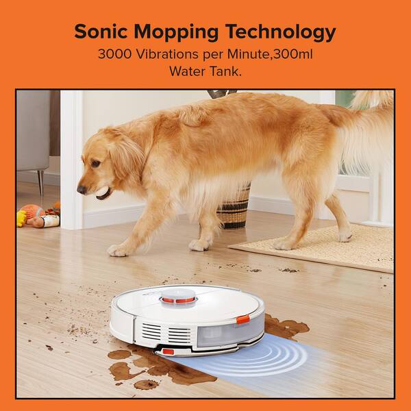 Roborock - S7 Robotic Vacuum with LiDAR Navigation, Sonic Mopping, , Bagless, Washable Filter, Multisurface in White