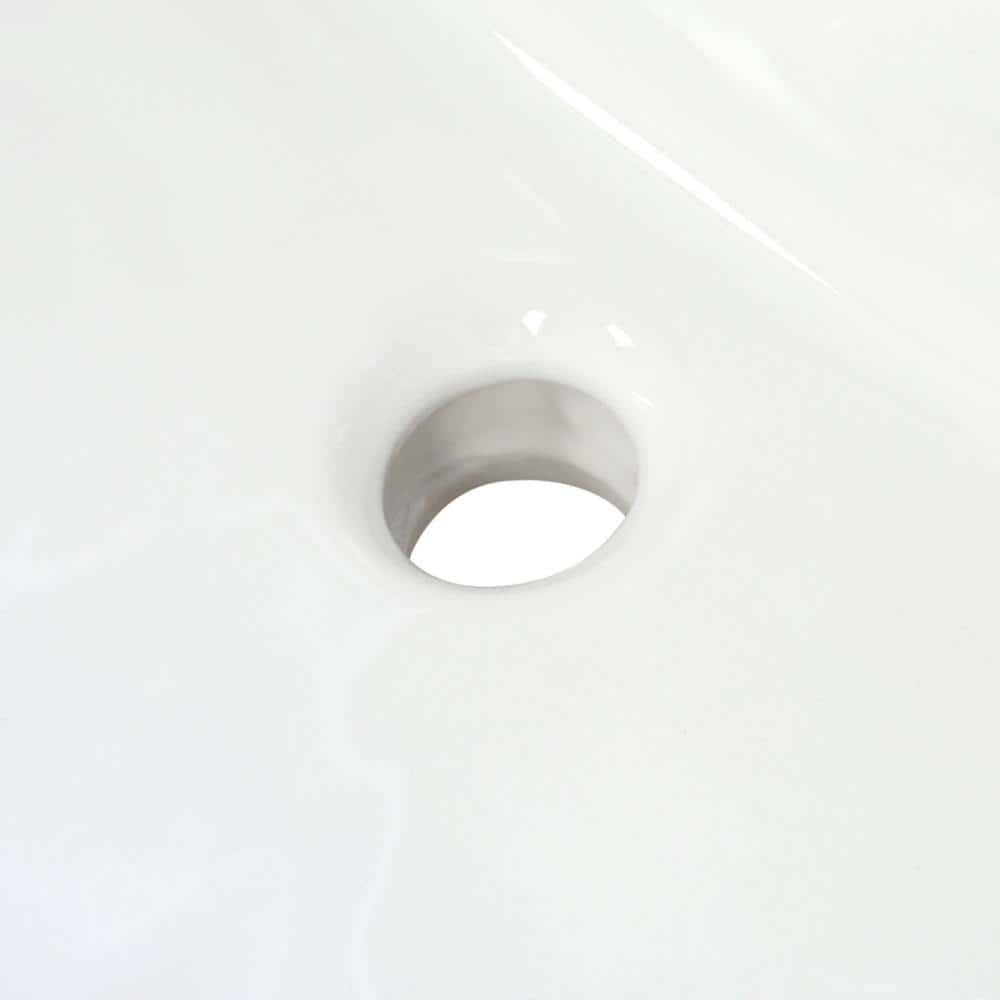 White Rectangular Ceramic Undermount Bathroom Sink