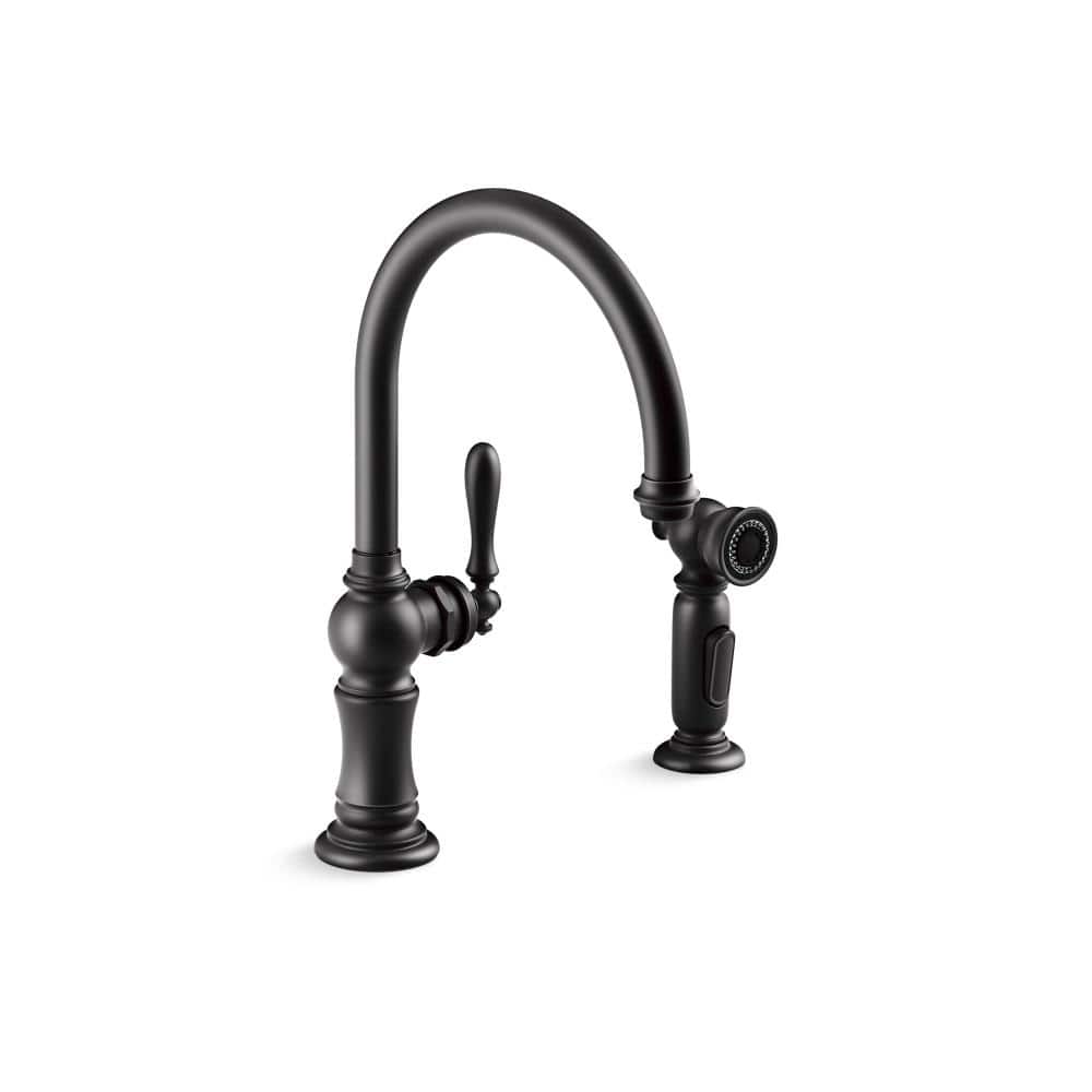 Artifacts Single-Handle Standard Kitchen Faucet With 2-Function Sprayhead in Matte Black price history on PriceWatchPro