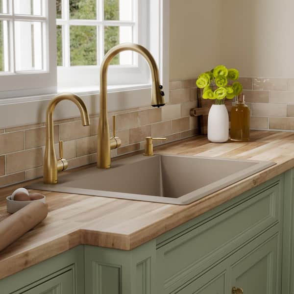 Karran Quartz Granite Composite 33 in. Drop-in Top Mount Large