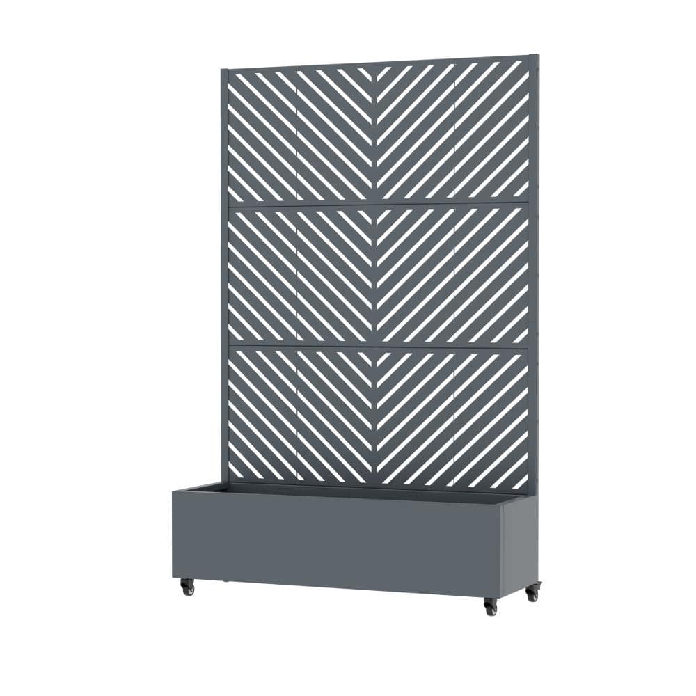 72 in. H x 47 in. W Cambrian Gray Metal Rectangle Individual Planter Box Elevated Lattice Planter for Climbing Plants price history on PriceWatchPro