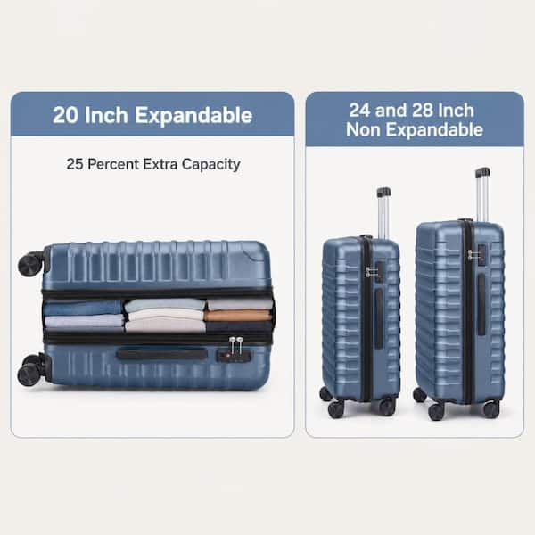 Numhew Expandable 20 in., 24 in. and 28 in. 3-Piece Hard Shell