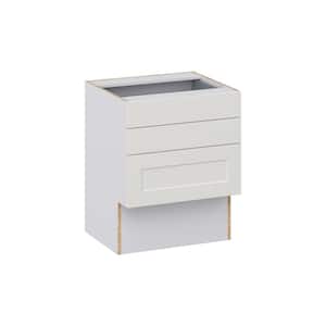 Littleton Painted Gray Recessed Assembled 24 in.W x 30 in.H x 21 in.D Vanity ADA 3 Drawers Base Kitchen Cabinet