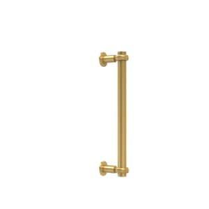 Contemporary 12 in. Back to Back Shower Door Pull with Twisted Accent in Unlacquered Brass