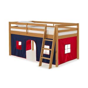 Roxy Cinnamon Twin Junior Loft with Blue and Red Bottom Tent