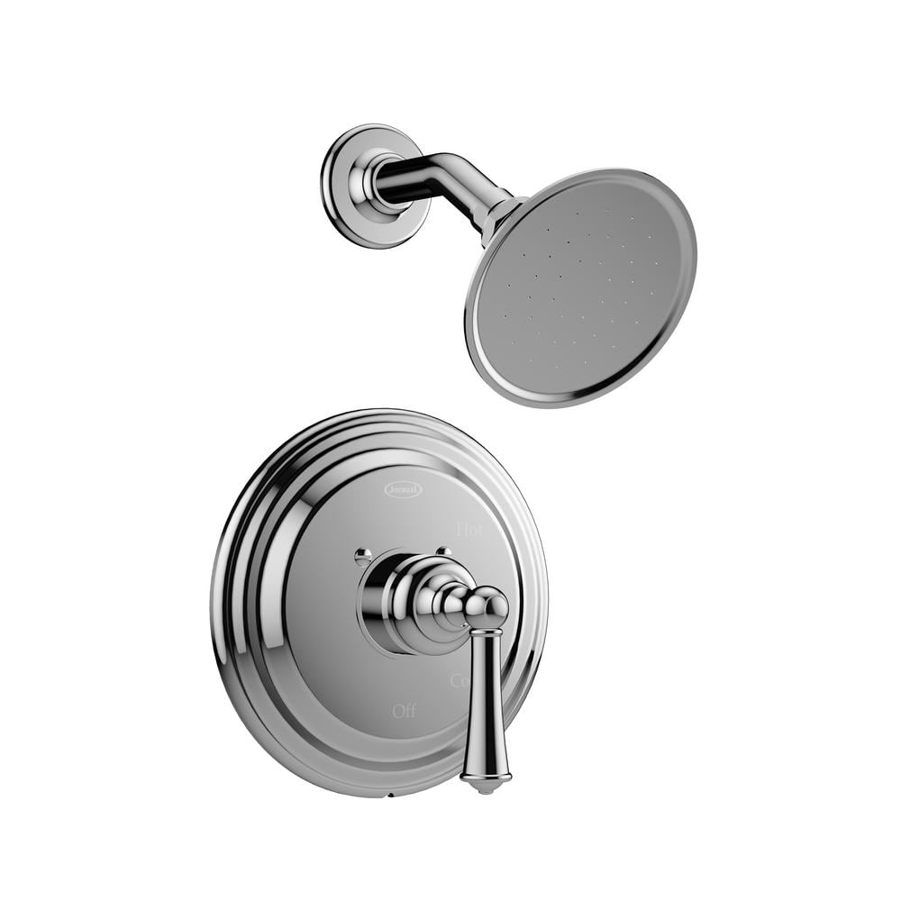 JACUZZI BARREA 1-Spray Pattern with 2.0 GPM 4.1 in. Wall Mount Fixed Shower Head in Polished Chrome with Valve Included -  MX79827