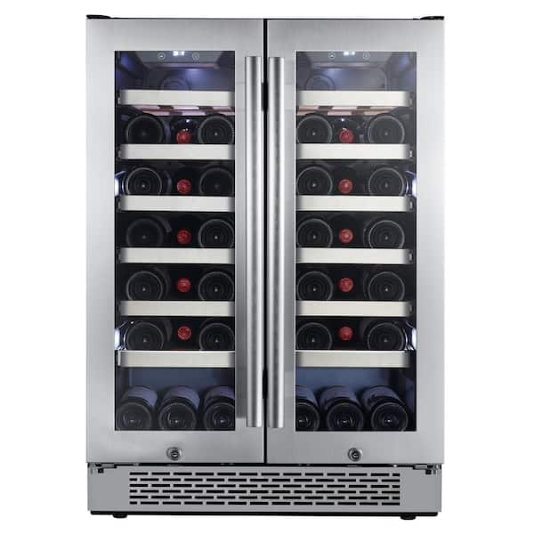 Avallon 24 in. 42-Bottle Built-in French Door Wine Cooler with Door Locks