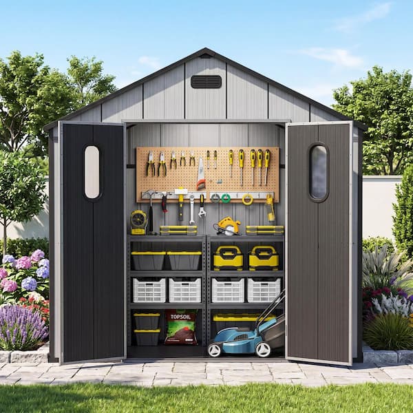 domi outdoor living 8 ft. W x 6 ft. D Resin Outdoor Storage Shed