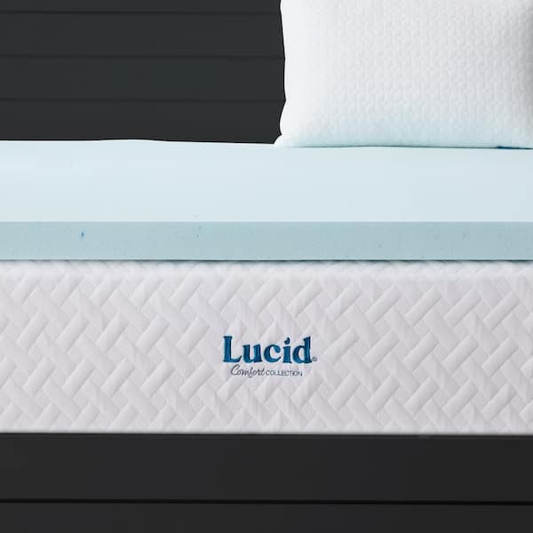 Lucid Twin Extra Long 4 inch Gel Memory Foam Mattress Topper