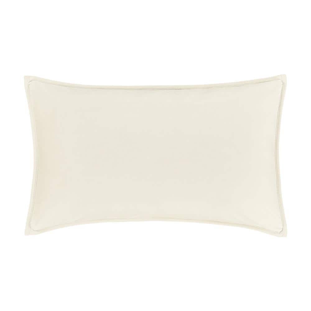 Toulhouse Ivory Polyester Lumbar Decorative Throw Pillow Cover 14 x 40 in.
