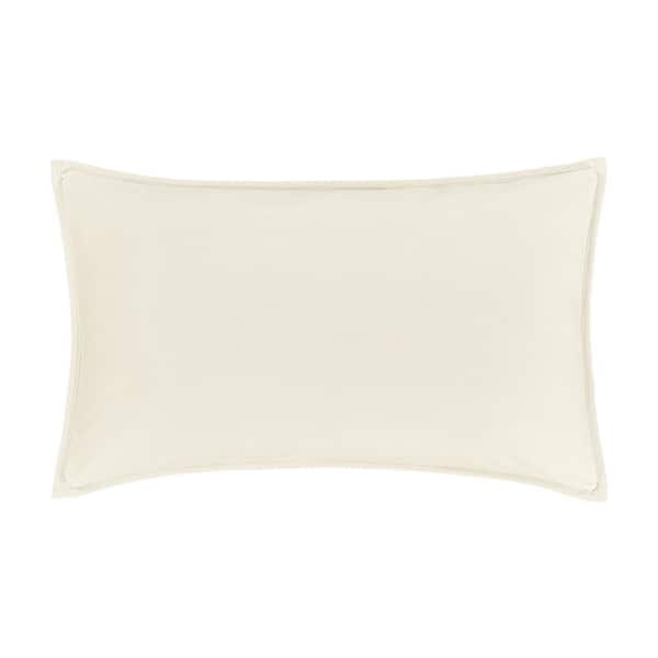 Unbranded Toulhouse Ivory Polyester Lumbar Decorative Throw Pillow Cover 14 x 40 in.