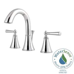 Saxton 8 in. Widespread 2-Handle Bathroom Faucet in Polished Chrome