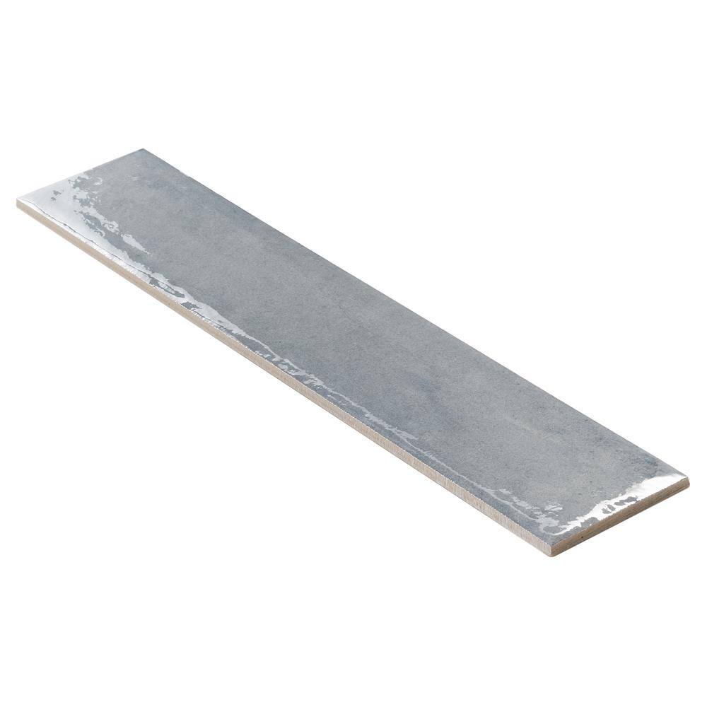Tint Light Blue Polished Porcelain Subway Wall Tile 3-in x 16-in