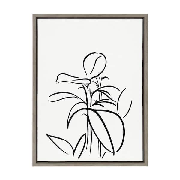 Kate and Laurel 1-Piece Gray Framed Canvas Art Print, 24.00 in. x 18.00 in.