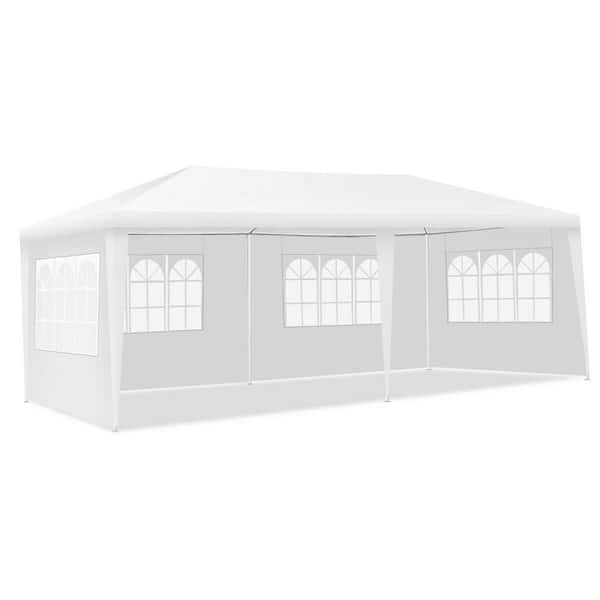 10 ft. x 20 ft. White Outdoor Party Wedding Canopy Tent with Removable Walls and Carry Bag