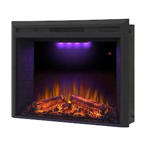 33 in. 750-Watt/1500-Watt Electric Fireplace Insert with Overheating Protection, Black