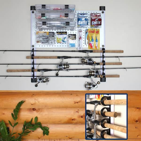 Rush Creek Creations No Limit 5 Fishing Rod and Tackle Storage Garage Wall Unit
