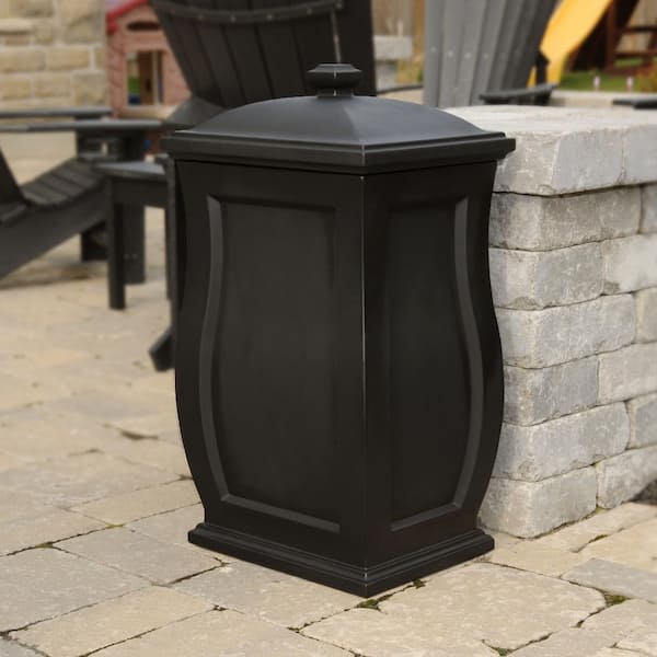 Keter 240770 Baltimore Outdoor Trash Can, Black