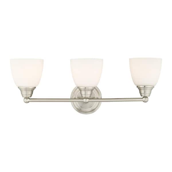 Beaumont 3 Light Brushed Nickel Bath Vanity Light