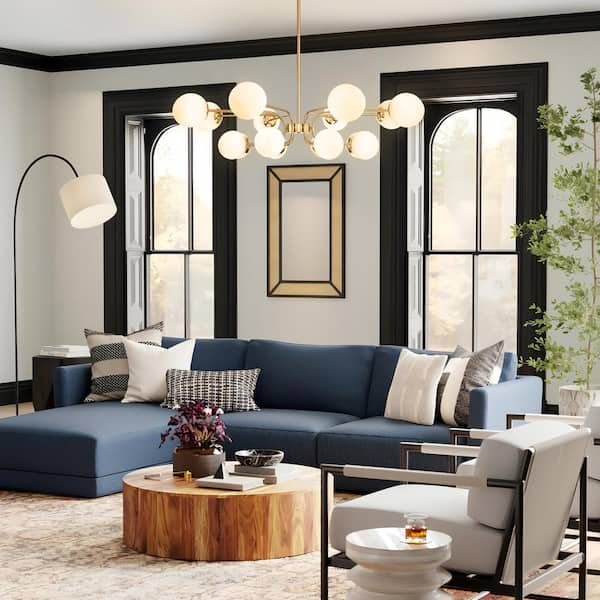 Rennnsan Daniel 16-Light Brushed Gold Contemporary 2-Tiers Sputnik