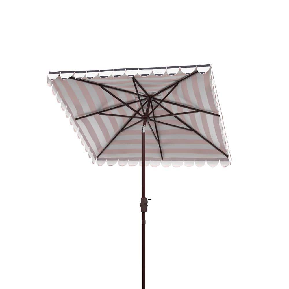 Vienna 7.5 Ft Black and White Striped Aluminum Patio Umbrella