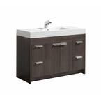 Lugano 48 in. W x 19 in. D x 34 in. H Vanity in Gray Oak with Acrylic Top in White with White Basin
