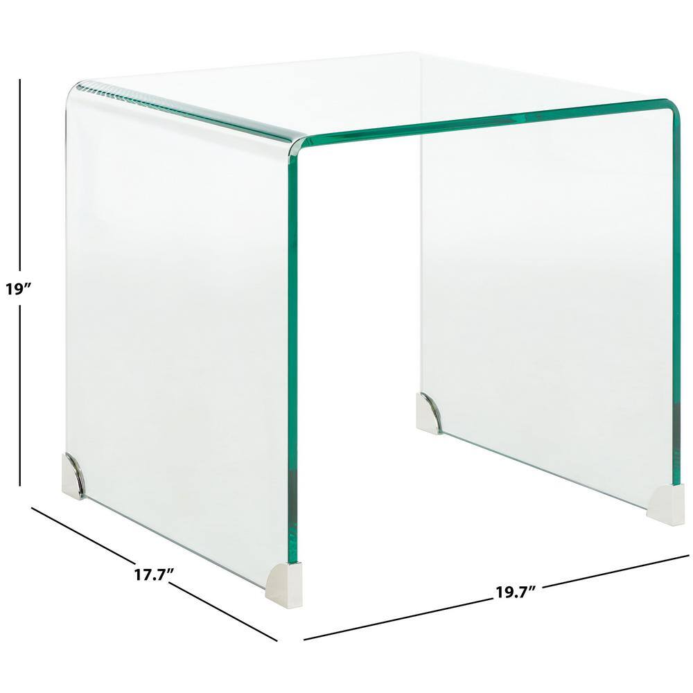 Clear Tempered Glass Minimalist Rectangular Accent Table
