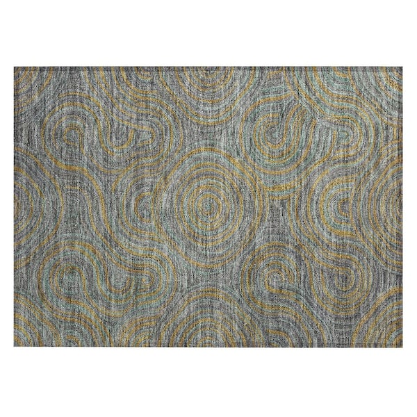 Chantille Machine Washable Indoor/Outdoor Abstract ACN3032 Gray 2 ft. x 3 ft. Accent Rug