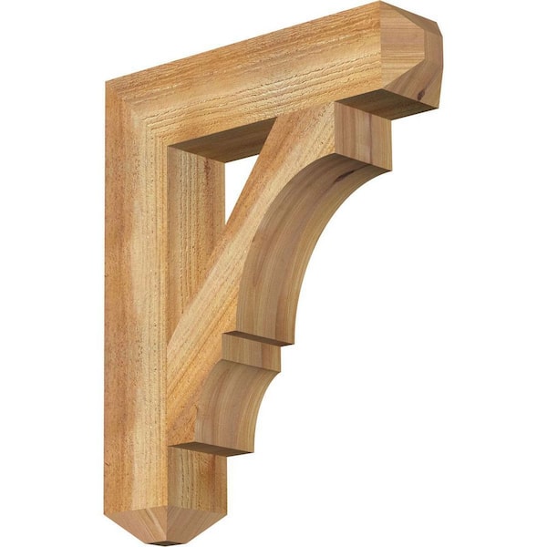 Ekena Millwork 4 in. x 22 in. x 18 in. Western Red Cedar Balboa Craftsman Rough Sawn Bracket