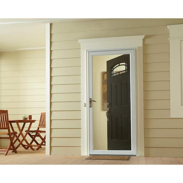 3000 Series 36 in. x 80 in. White Left-Hand Full View Interchangeable Aluminum Storm Door