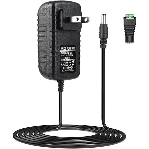 12V 24W Power Supply Adapter 110V to 12V 2A DC Converter Wall Plug Transformer for 12V Device w/ 5.5/2. 1mm DC Connector