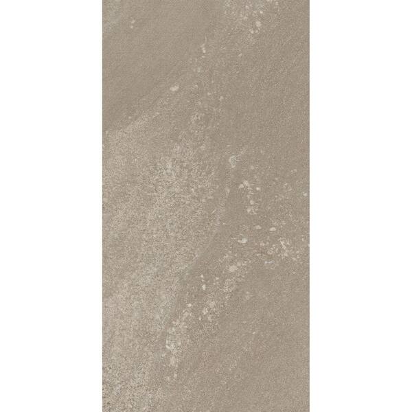 Unbranded Sandstone Taupe 12 in. x 23.82 in. Resilient Vinyl Tile Flooring with SimpleFit End Joint (19.8 sq. ft. / case)
