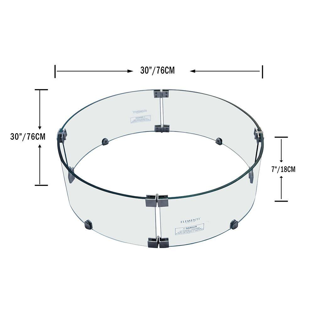 Clear Tempered Glass Round Fire Pit Wind Screen
